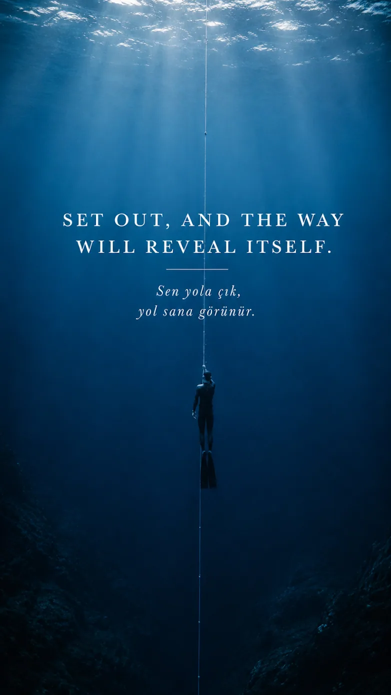 Freediver on the line with the quote set out and the way will reveal itself