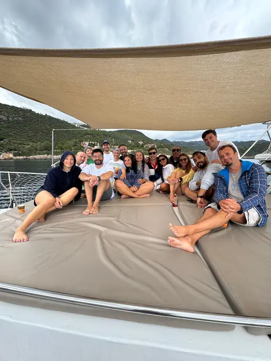 The festival group on the boat on competition day