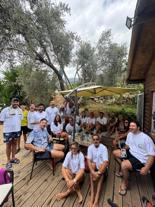 Breakfast and laughs on the Life Aquatic terrace