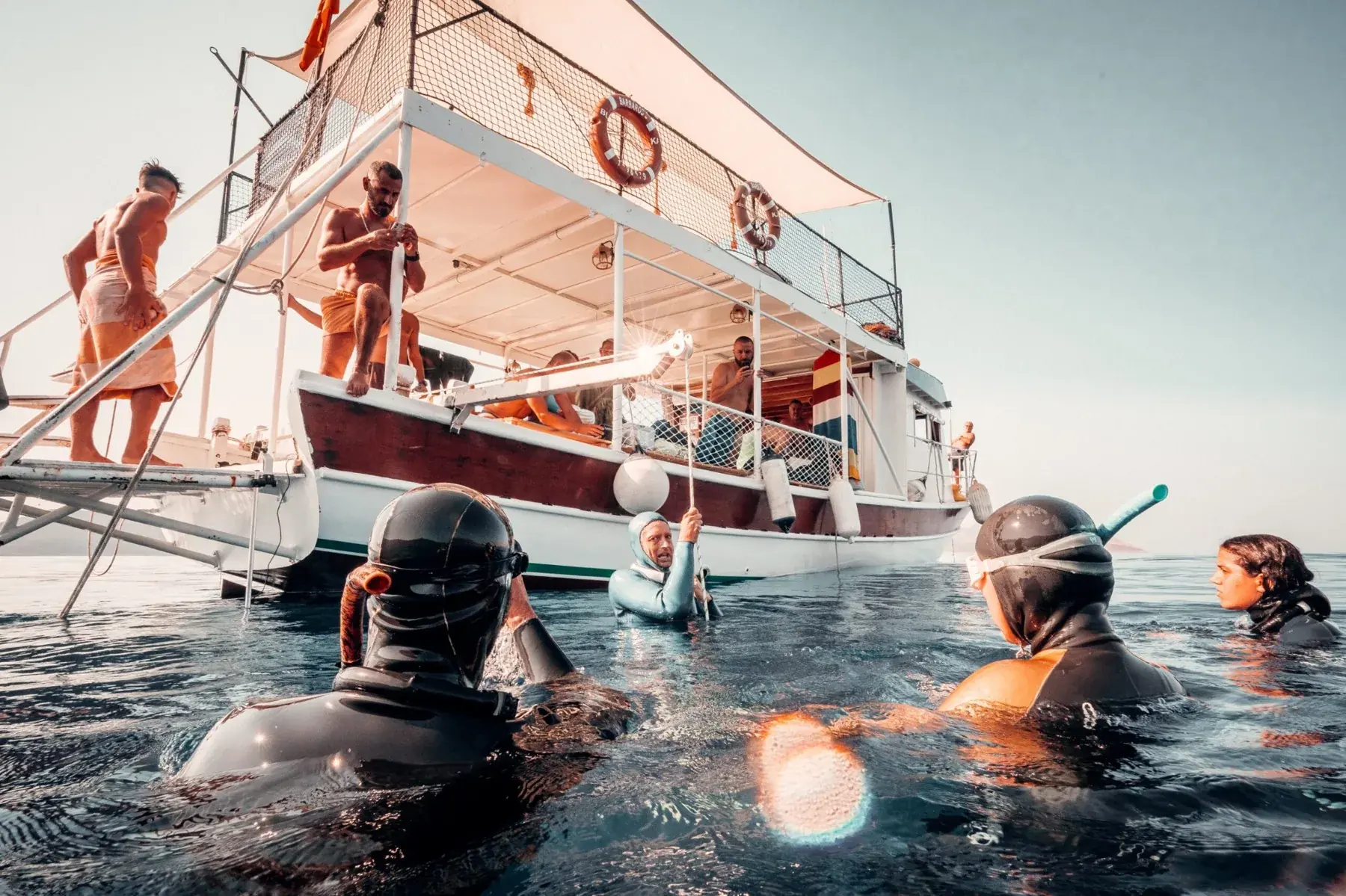 Life Aquatic freedivers training together in Kaş